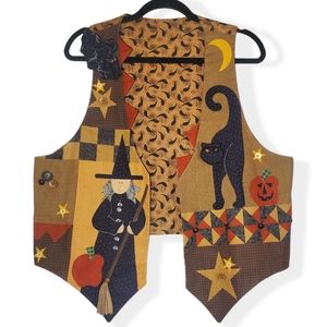 Vintage Handmade Fall Halloween 3D Teacher Vest